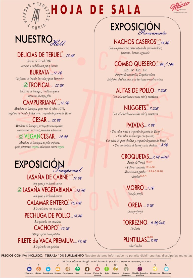 Carta Julio 2025 - Museo Burger Bar