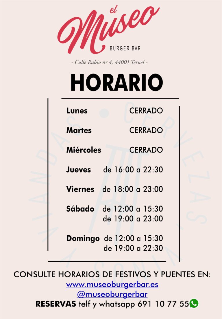 Nuevo Horario Mayo 26 - Museo